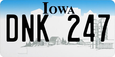 IA license plate DNK247
