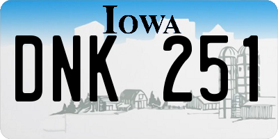 IA license plate DNK251