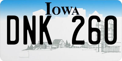 IA license plate DNK260
