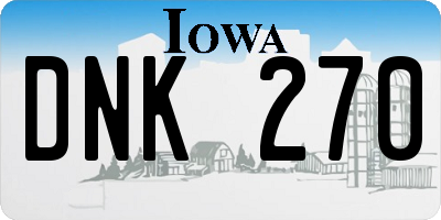 IA license plate DNK270