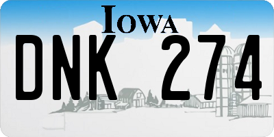 IA license plate DNK274