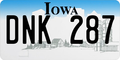 IA license plate DNK287
