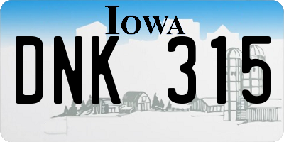 IA license plate DNK315