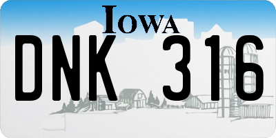 IA license plate DNK316