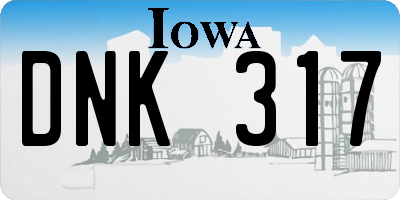 IA license plate DNK317