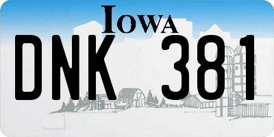 IA license plate DNK381