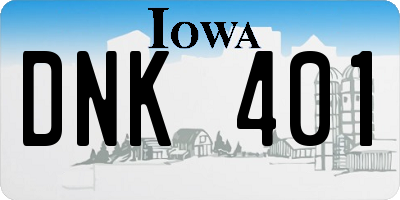 IA license plate DNK401