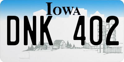 IA license plate DNK402