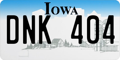IA license plate DNK404