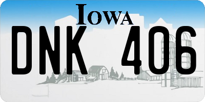 IA license plate DNK406