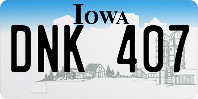 IA license plate DNK407