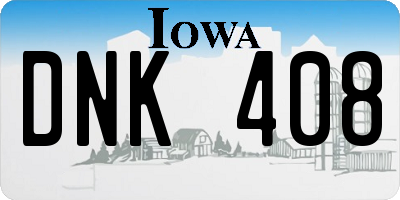 IA license plate DNK408