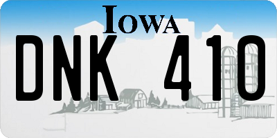 IA license plate DNK410