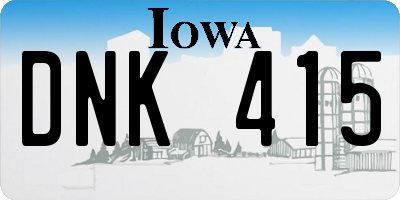 IA license plate DNK415