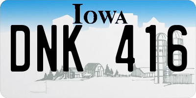 IA license plate DNK416