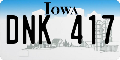 IA license plate DNK417