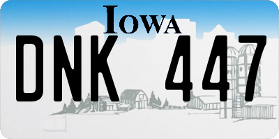 IA license plate DNK447