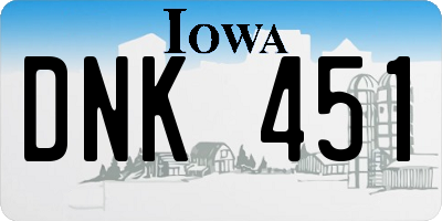 IA license plate DNK451