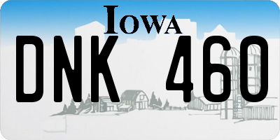 IA license plate DNK460