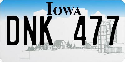 IA license plate DNK477