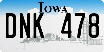 IA license plate DNK478