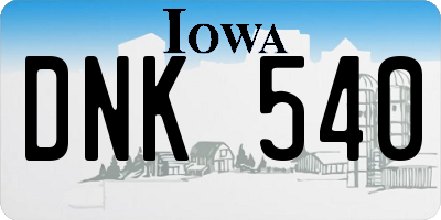 IA license plate DNK540