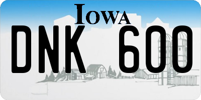 IA license plate DNK600