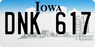 IA license plate DNK617