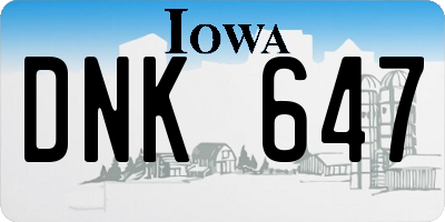IA license plate DNK647