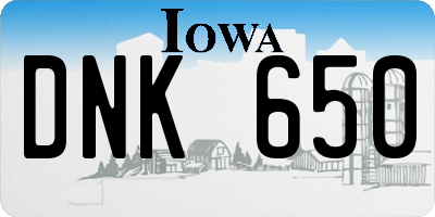 IA license plate DNK650