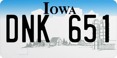 IA license plate DNK651