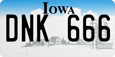 IA license plate DNK666