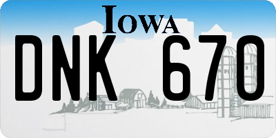 IA license plate DNK670