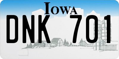 IA license plate DNK701