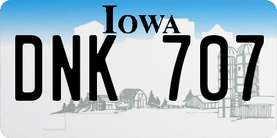 IA license plate DNK707