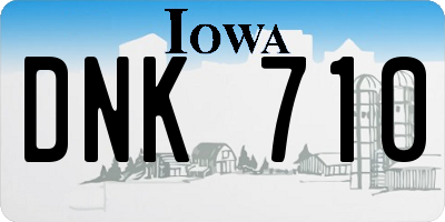 IA license plate DNK710