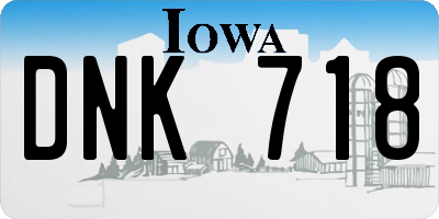 IA license plate DNK718