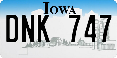 IA license plate DNK747