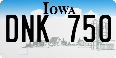 IA license plate DNK750