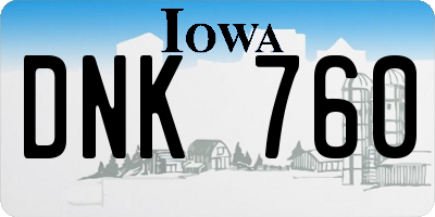 IA license plate DNK760