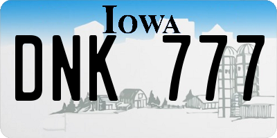 IA license plate DNK777