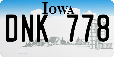 IA license plate DNK778