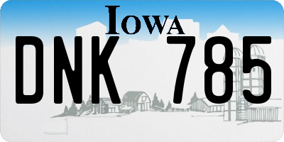 IA license plate DNK785