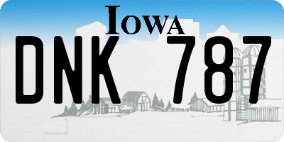 IA license plate DNK787