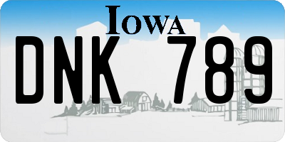 IA license plate DNK789