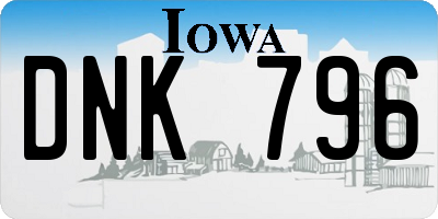 IA license plate DNK796