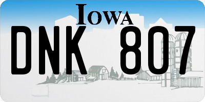 IA license plate DNK807