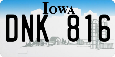 IA license plate DNK816
