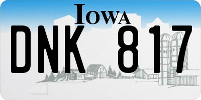 IA license plate DNK817