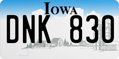IA license plate DNK830